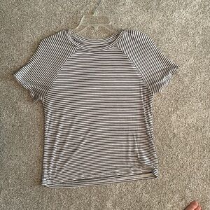 American Eagle Outfitters Black and White Striped Tee